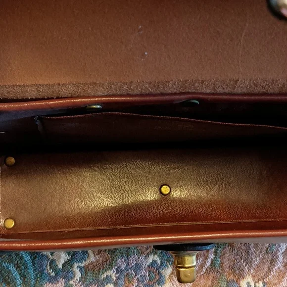 Vintage 60s 70s John Romain Saddle Leather Shoulder Bag - Picture 7 of 11